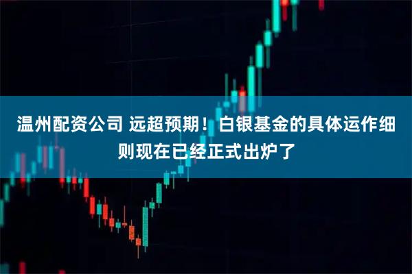 温州配资公司 远超预期！白银基金的具体运作细则现在已经正式出炉了